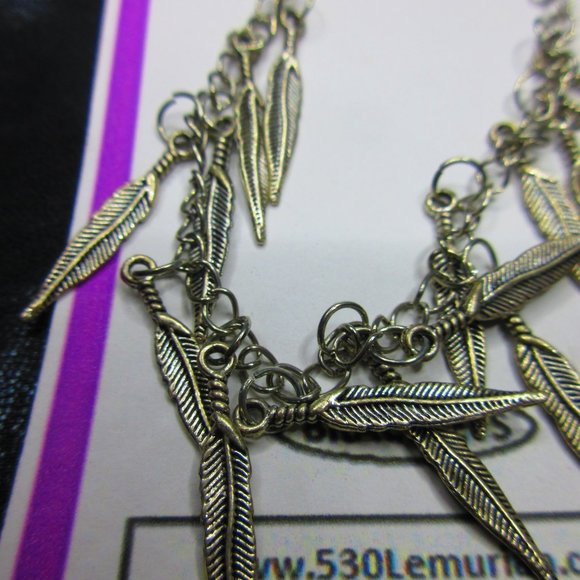 Feather Charm Jewelry Bracelet Adjustable Lobster Claw Clasp - Picture 2 of 4